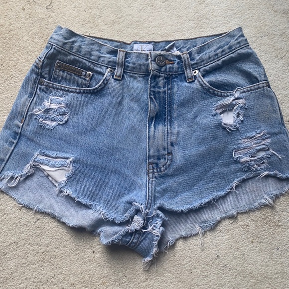 Calvin Klein vintage jean shorts size 4 - Picture 1 of 3